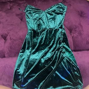 Mini green shimmery dress